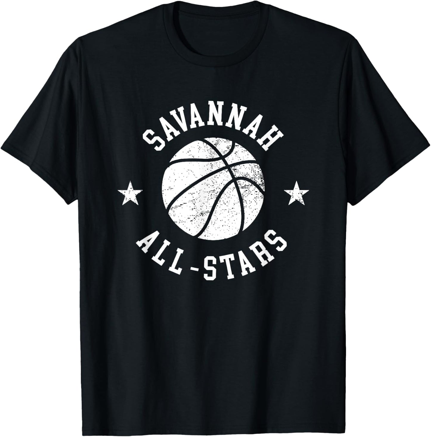 Savannah Vintage All-Stars Retro 80s Basketball T-Shirt - T-Shirt | Black