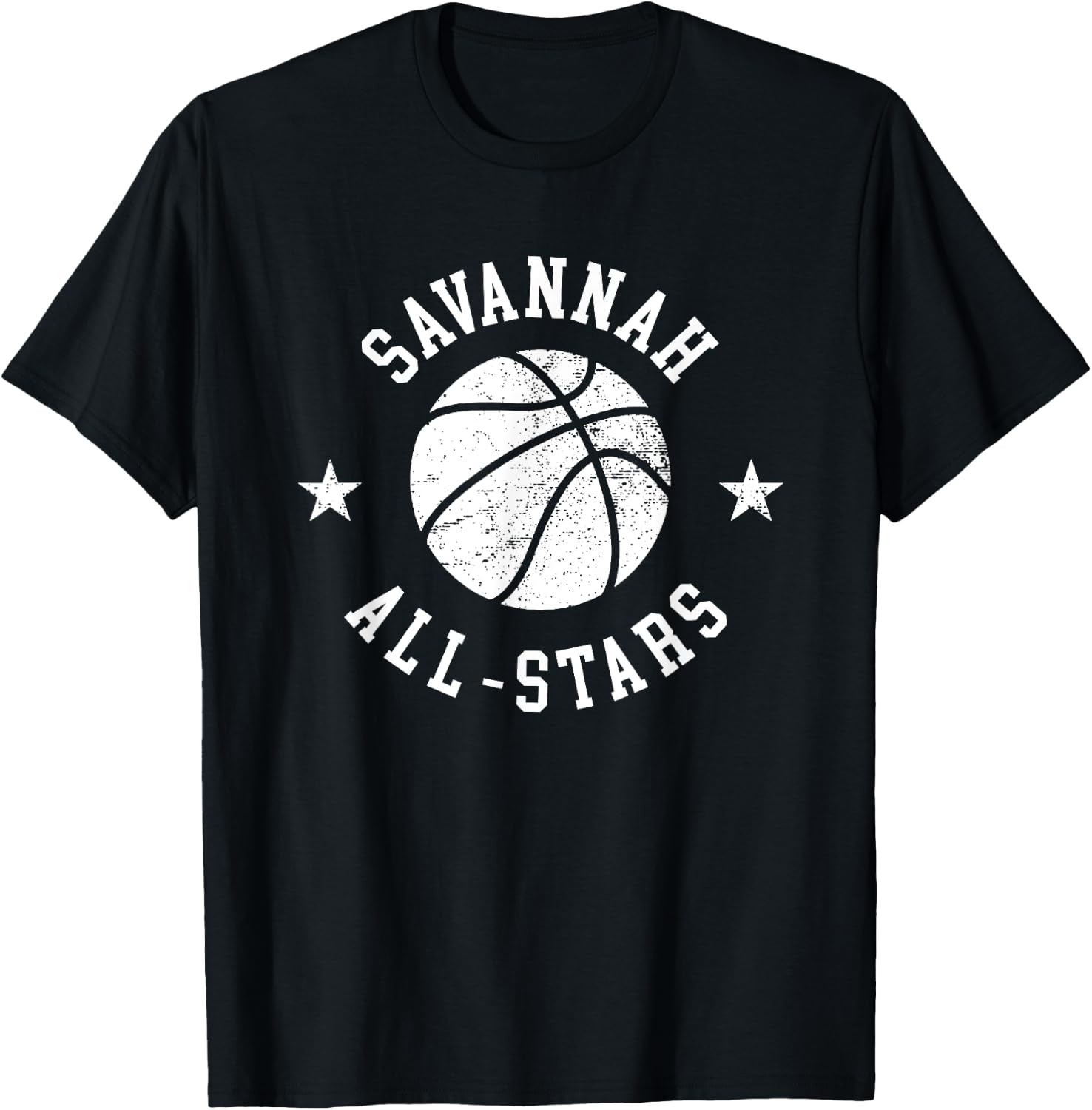 Savannah Vintage All-Stars Retro 80s Basketball T-Shirt - T-Shirt | Black