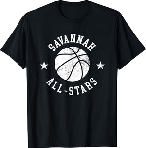 Savannah Vintage All-Stars Retro 80s Basketball T-Shirt - T-Shirt | Black