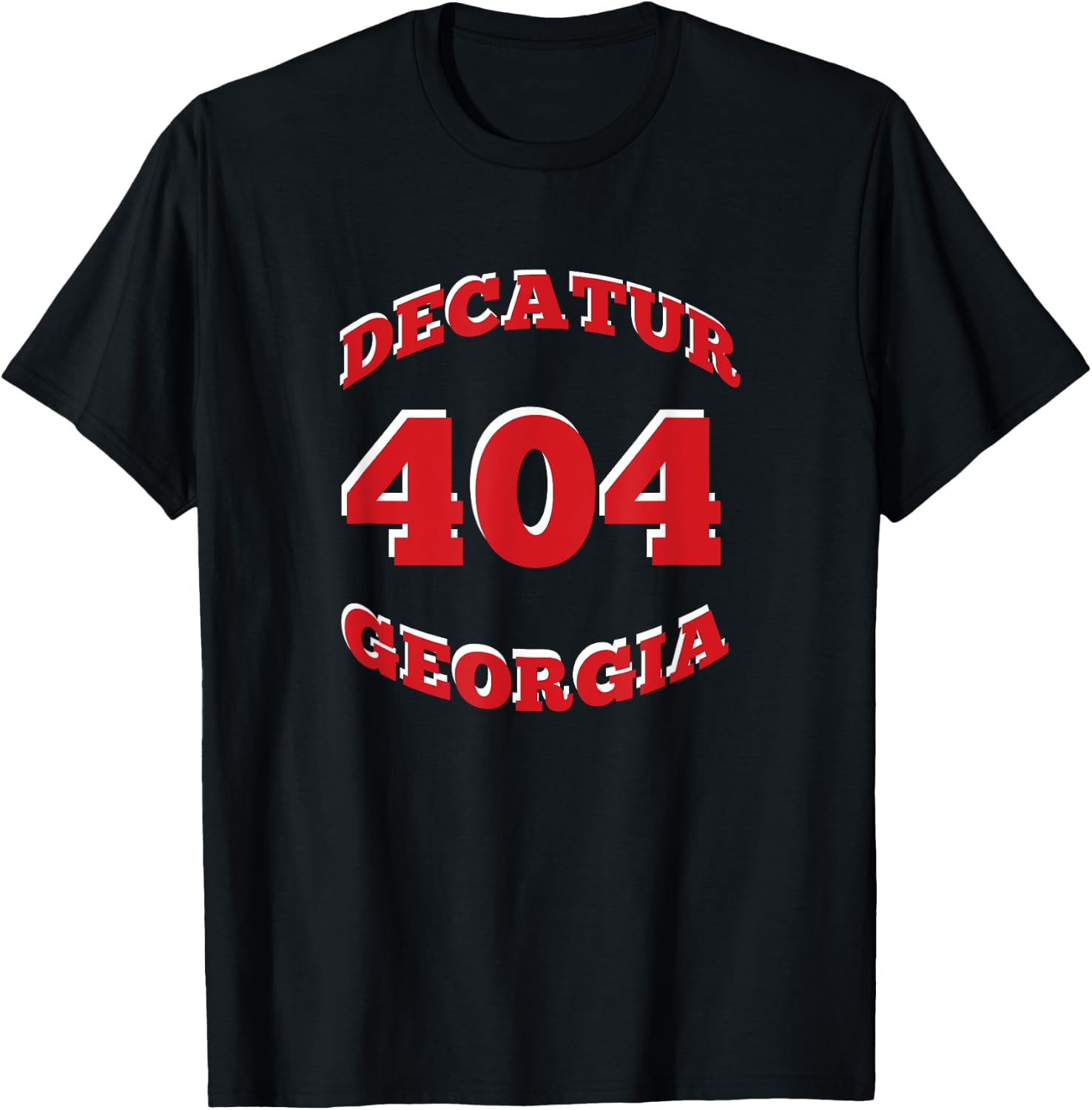 404 Decatur (Atlanta) Georgia Red and White T-Shirt - T-Shirt | Black