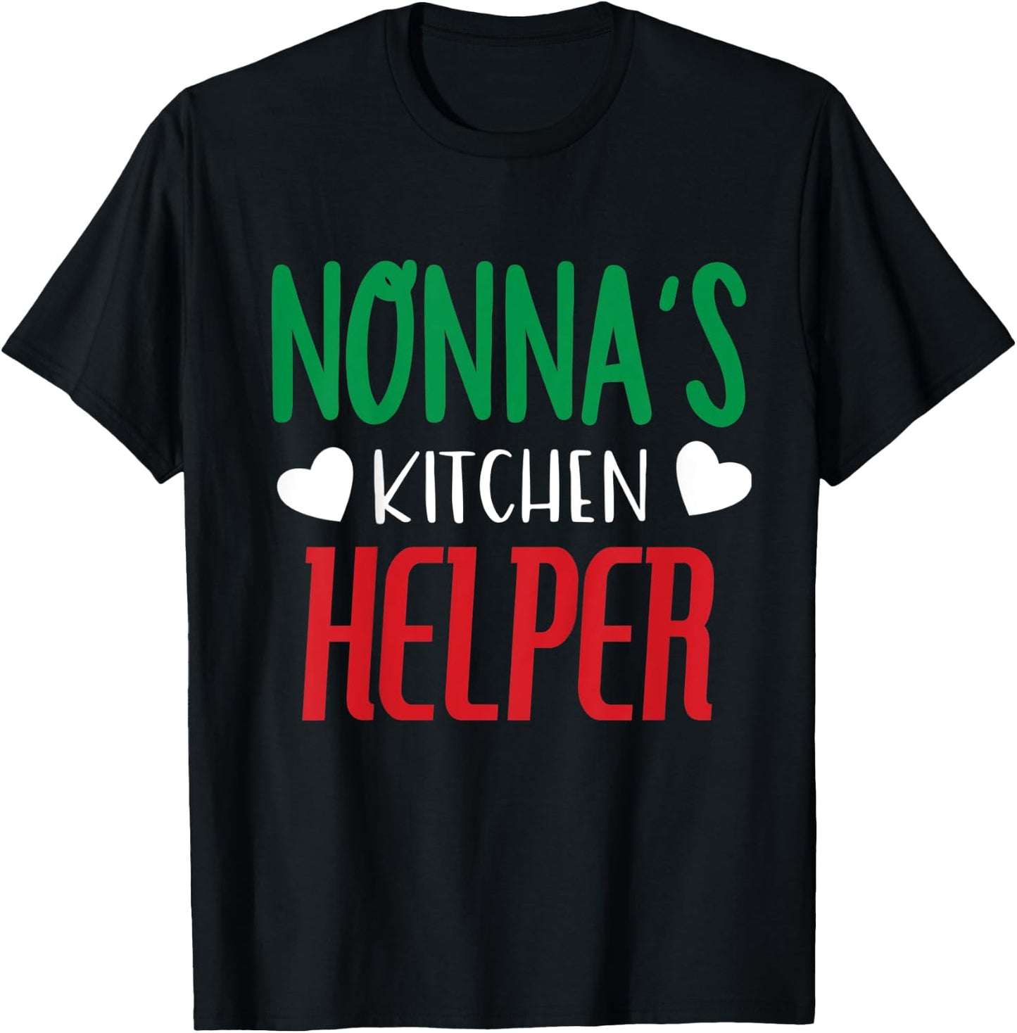 Kids Italian Granddaughter Kitchen Helper Pasta Sunday Nonna Cook T-Shirt - T-Shirt | Black