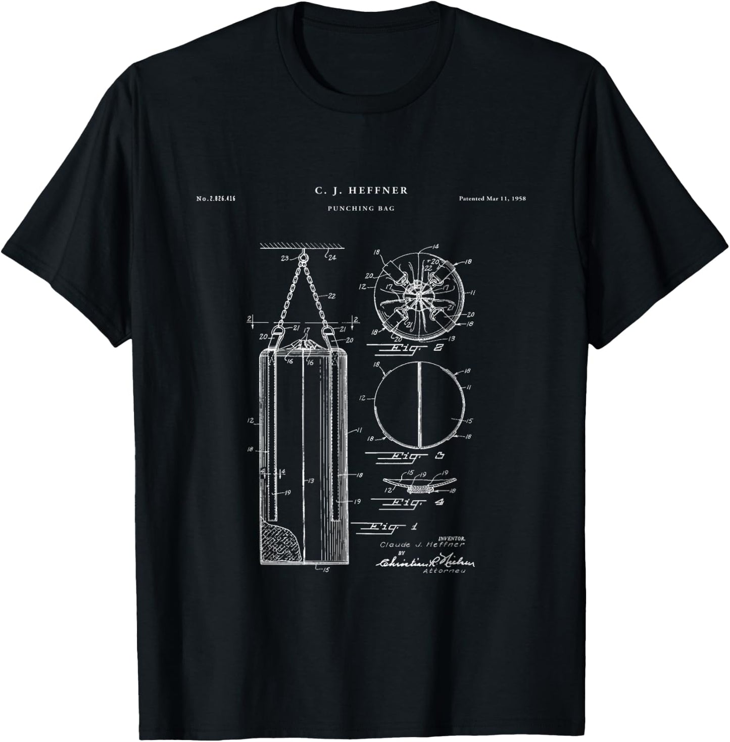Punching Bag Patent - Boxing T-Shirt - T-Shirt | Black
