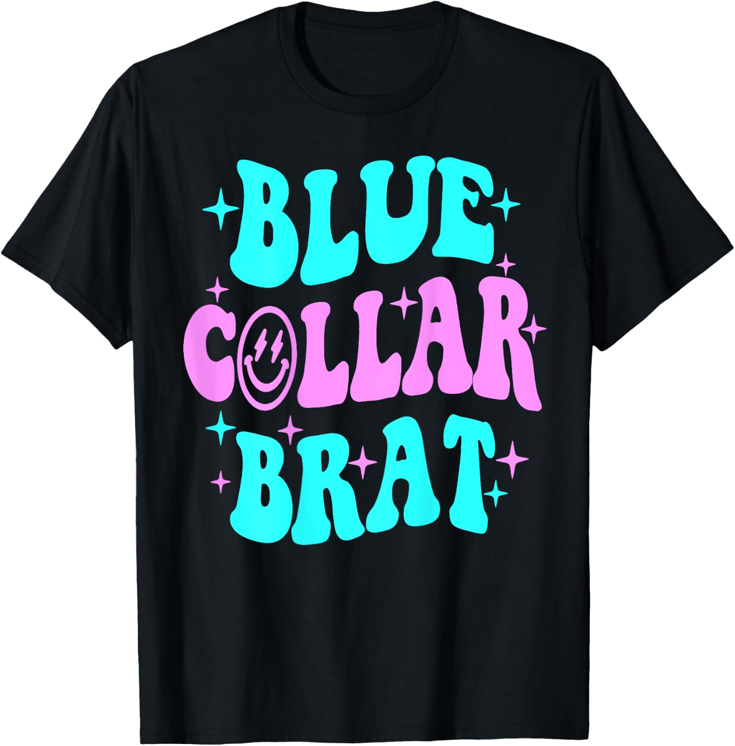 Blue Collar Brat, Blue Collar Wife, Funny Collar Wife T-Shirt - T-Shirt | Black