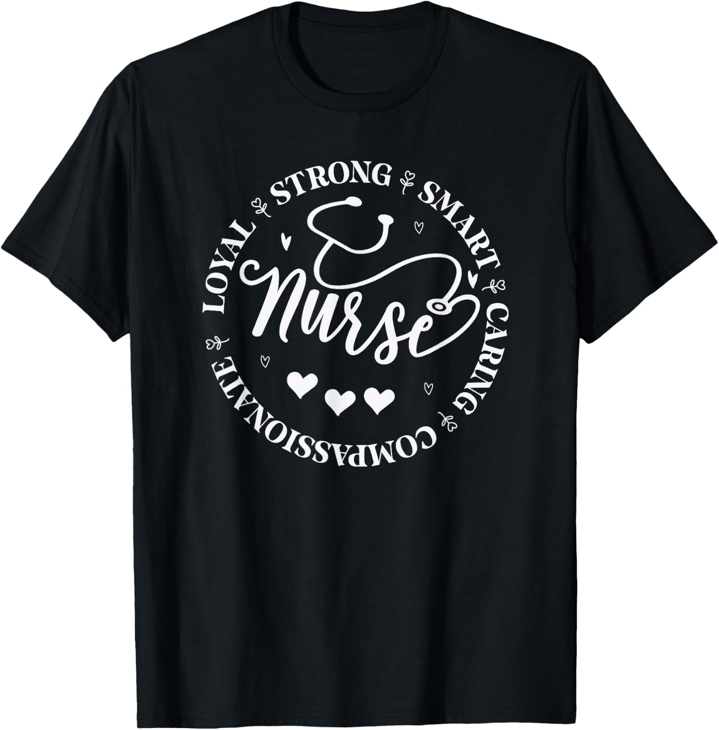 Nursing School Nurse Life funny Nurse Heart Stethoscope T-Shirt - T-Shirt | Black