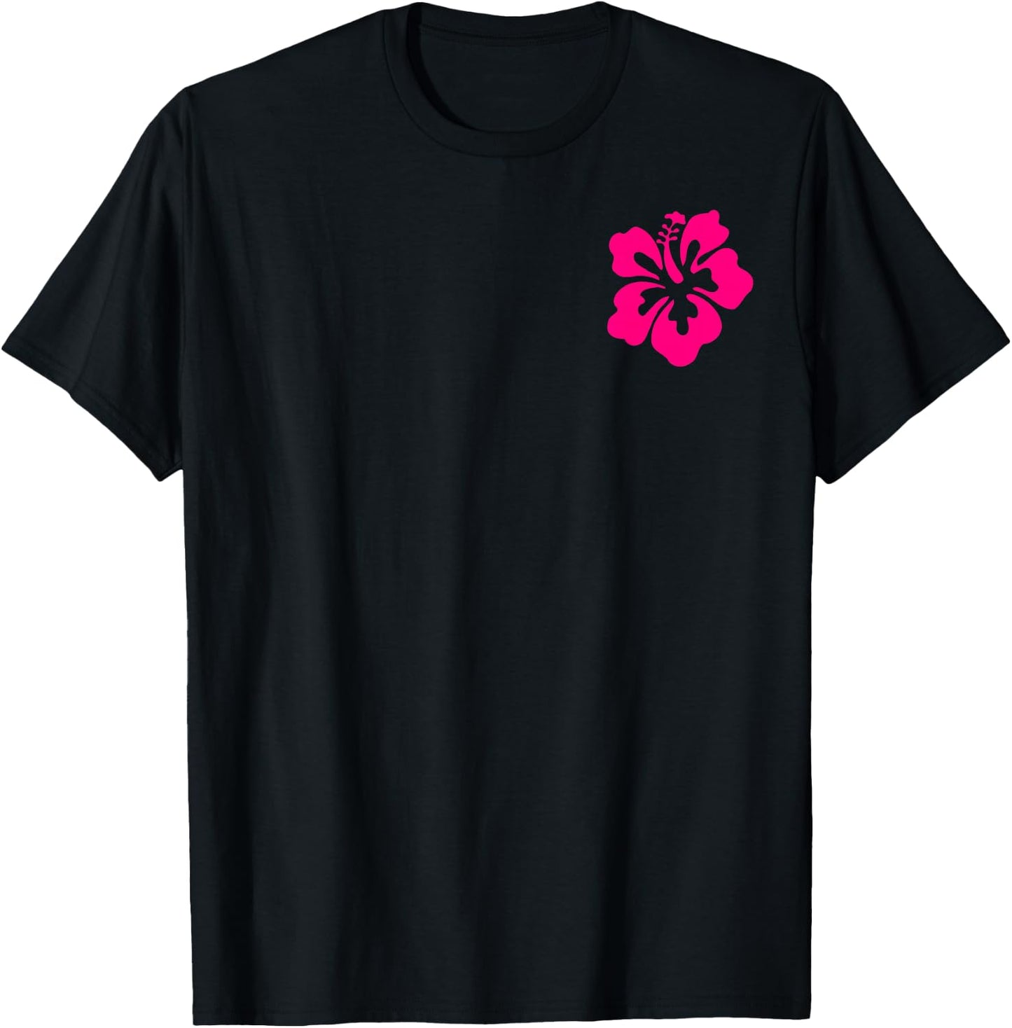Beach Bum, FULL BACK GRAPHIC, Summer Surf Beach Hibiscus T-Shirt - T-Shirt | Black