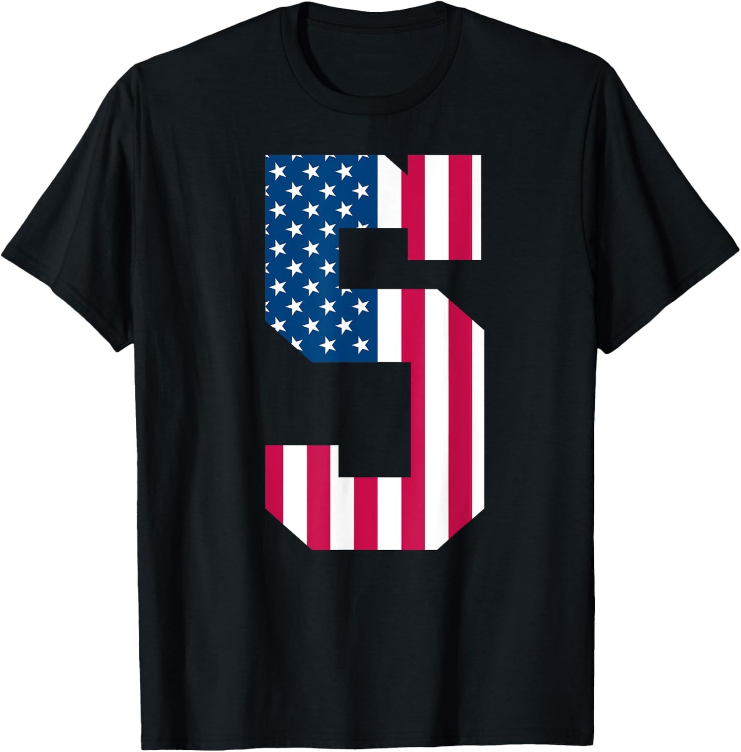 Fun 5th Birthday US American Flag 5th Of July Boy 5 Year Old T-Shirt - T-Shirt | Black
