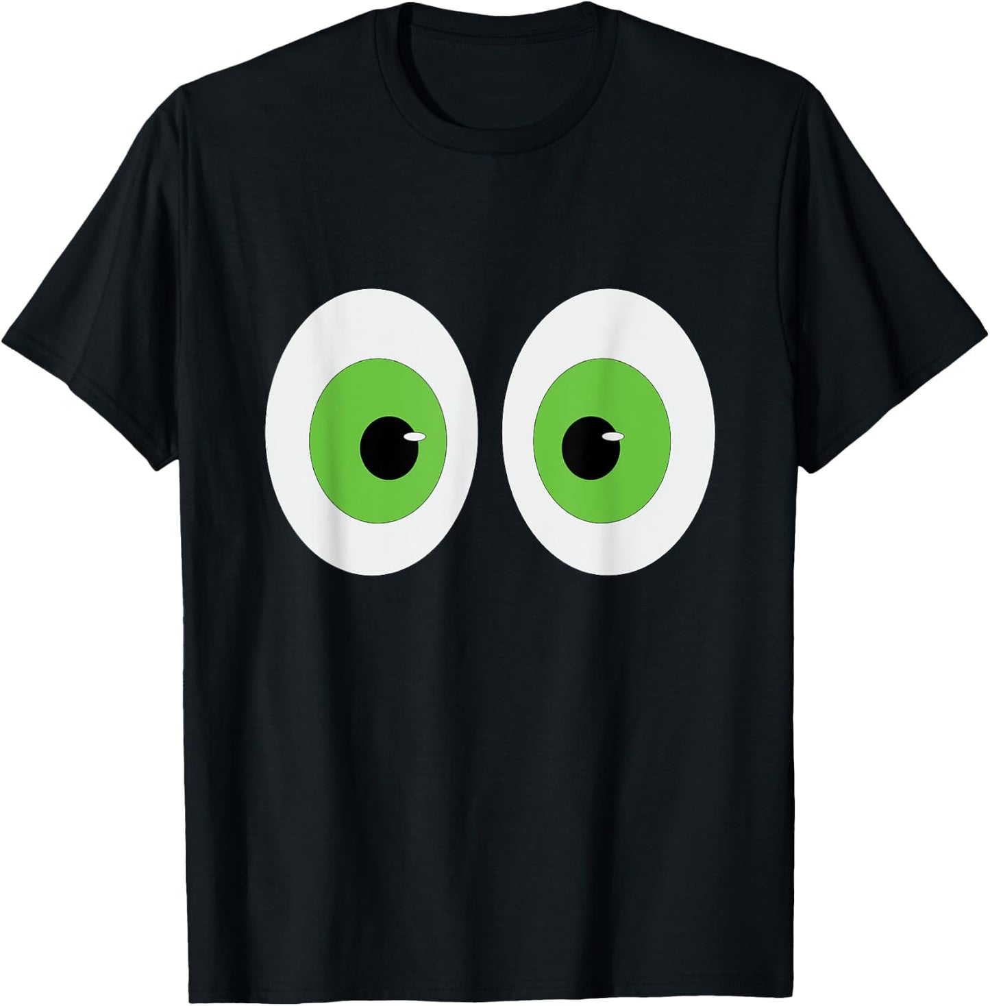 Two Big Green Eyeballs T-Shirt - T-Shirt | Black
