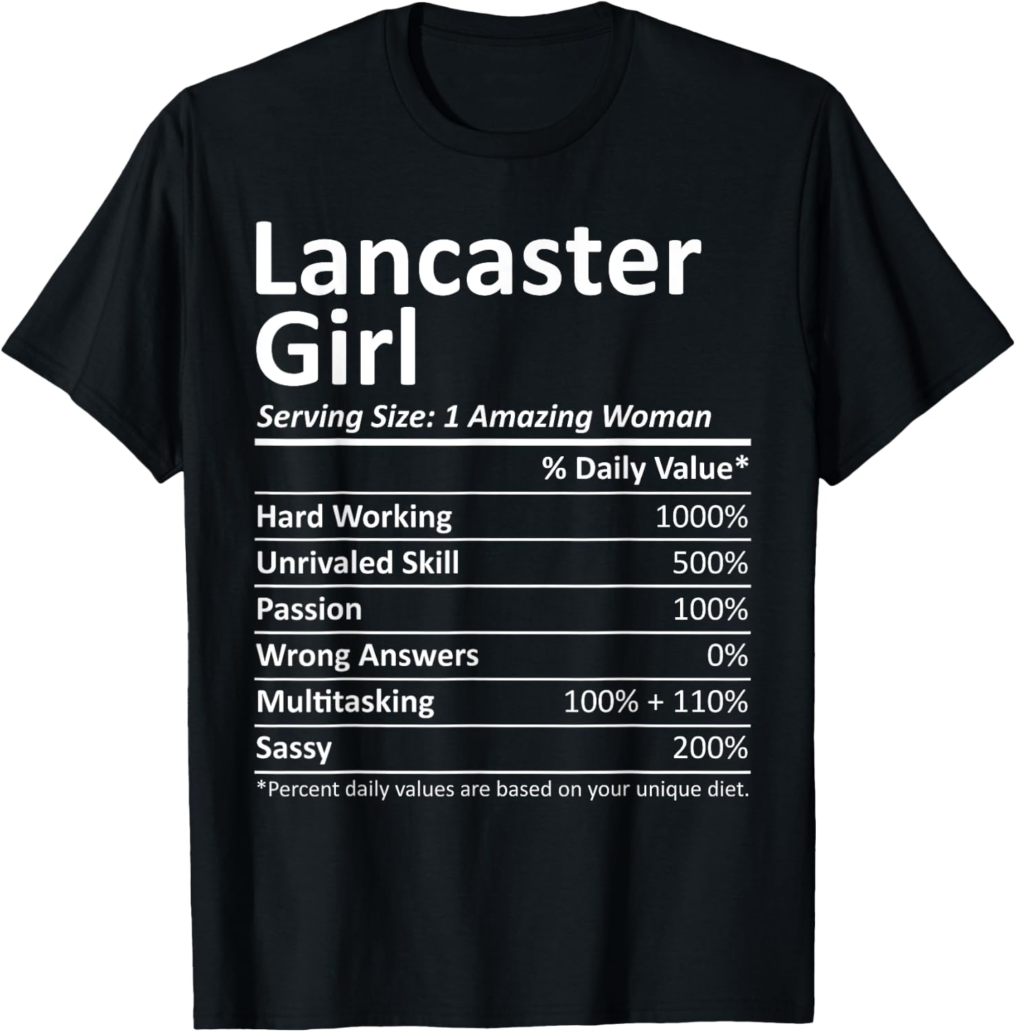 LANCASTER GIRL PA PENNSYLVANIA Funny City Home Roots Gift T-Shirt - T-Shirt | Black