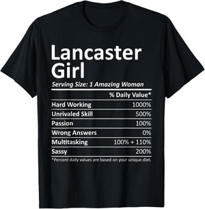 LANCASTER GIRL PA PENNSYLVANIA Funny City Home Roots Gift T-Shirt - T-Shirt | Black