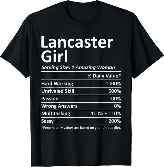 LANCASTER GIRL PA PENNSYLVANIA Funny City Home Roots Gift T-Shirt - T-Shirt | Black