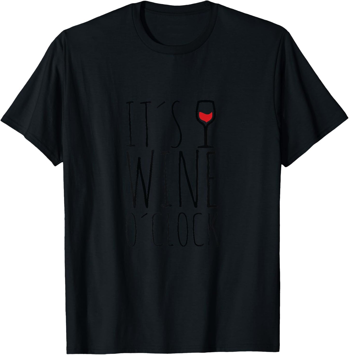 Women's Oh Look It's Wine O'Clock Drinking T-Shirt - T-Shirt | Black