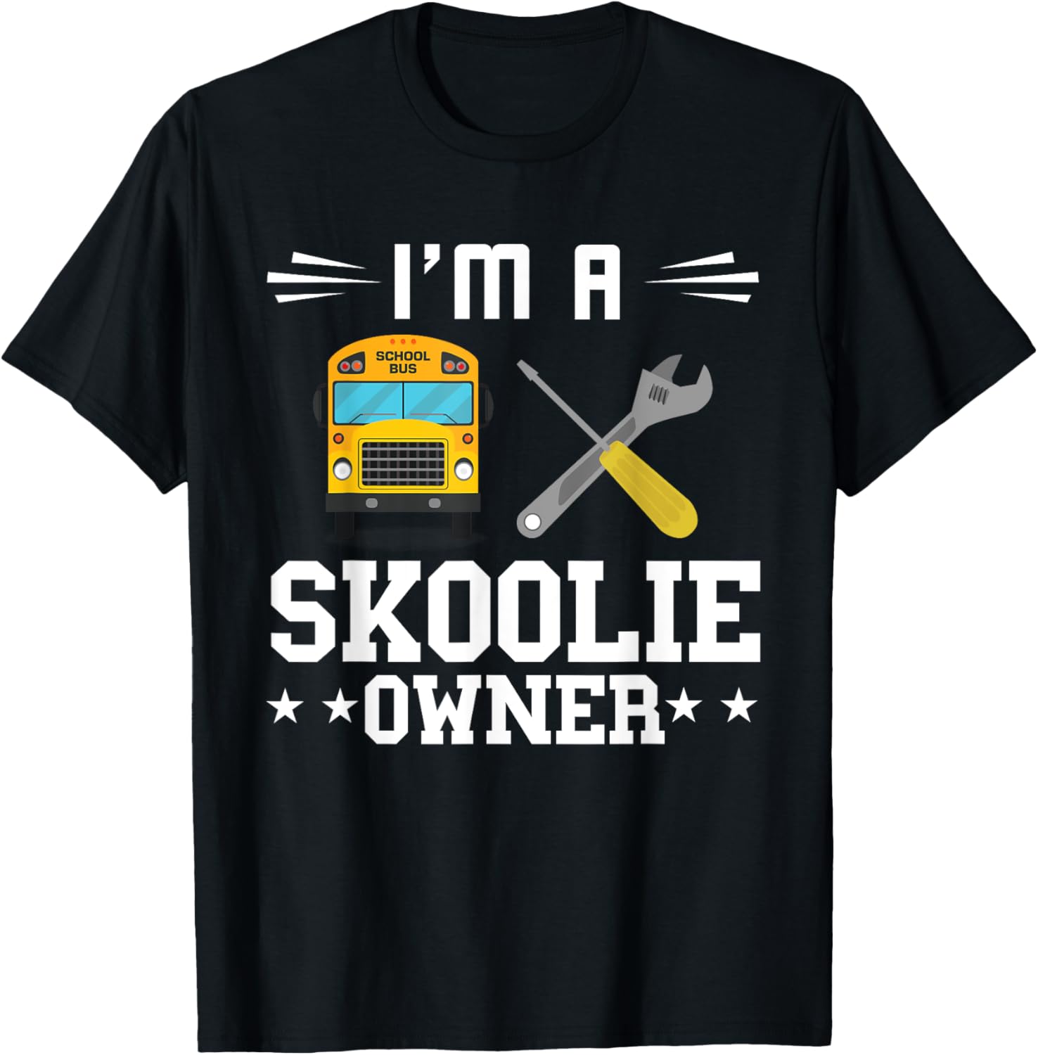 Skoolie Screw Converted School Bus Owner Skoolie Driver T-Shirt - T-Shirt | Black