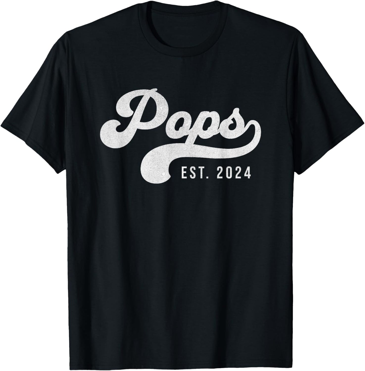 Pops Est 2024 New Pops Promoted To Pops Father's Day T-Shirt - T-Shirt | Black