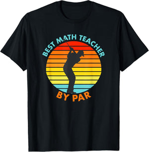 Best Math Teacher By Par Funny Golf Golfer Women Girls Kids T-Shirt - T-Shirt | Black