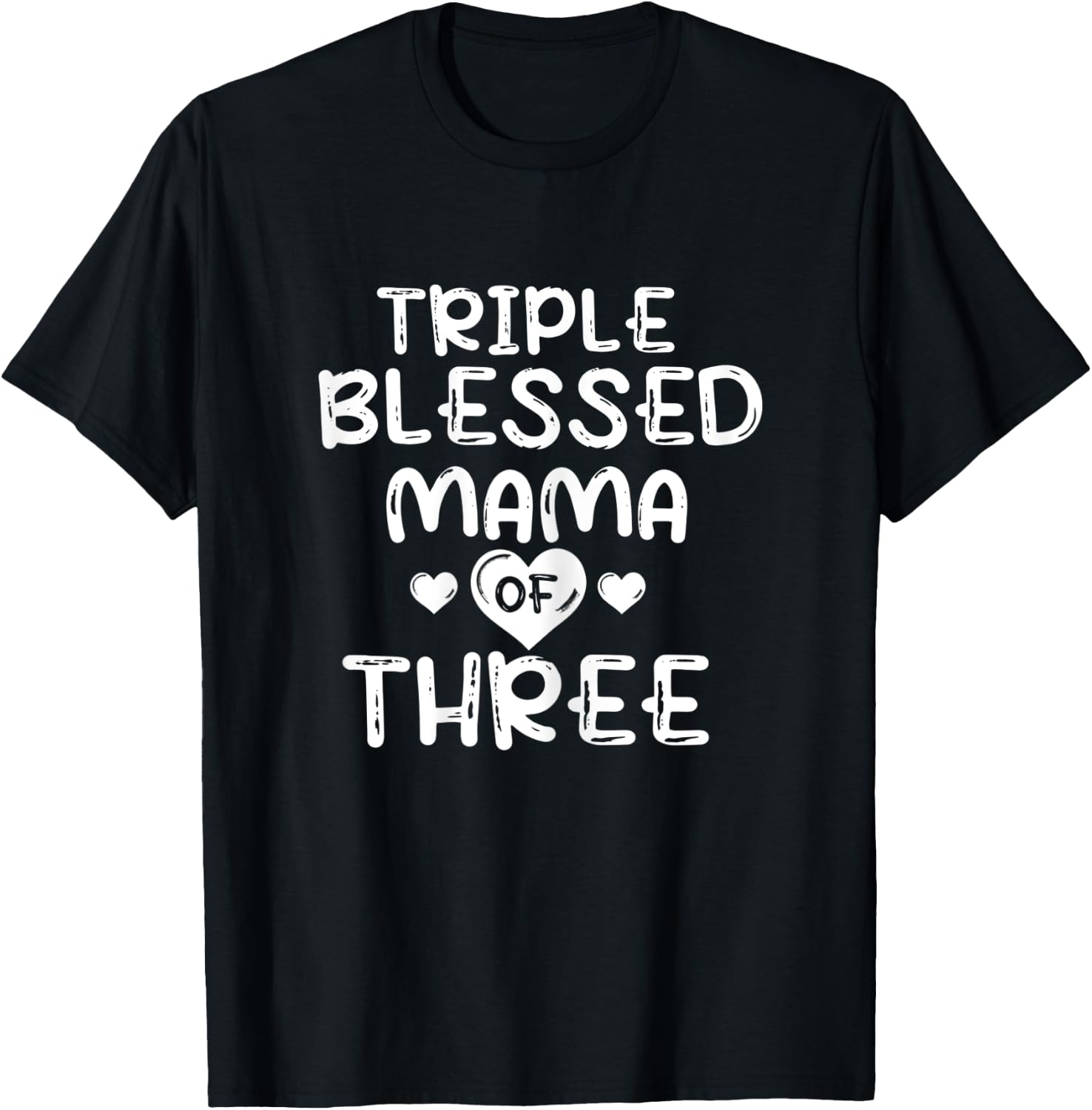 Triple Blessed Mama Of Three Boys Funny Blessed Mom 3 Boys T-Shirt - T-Shirt | Black