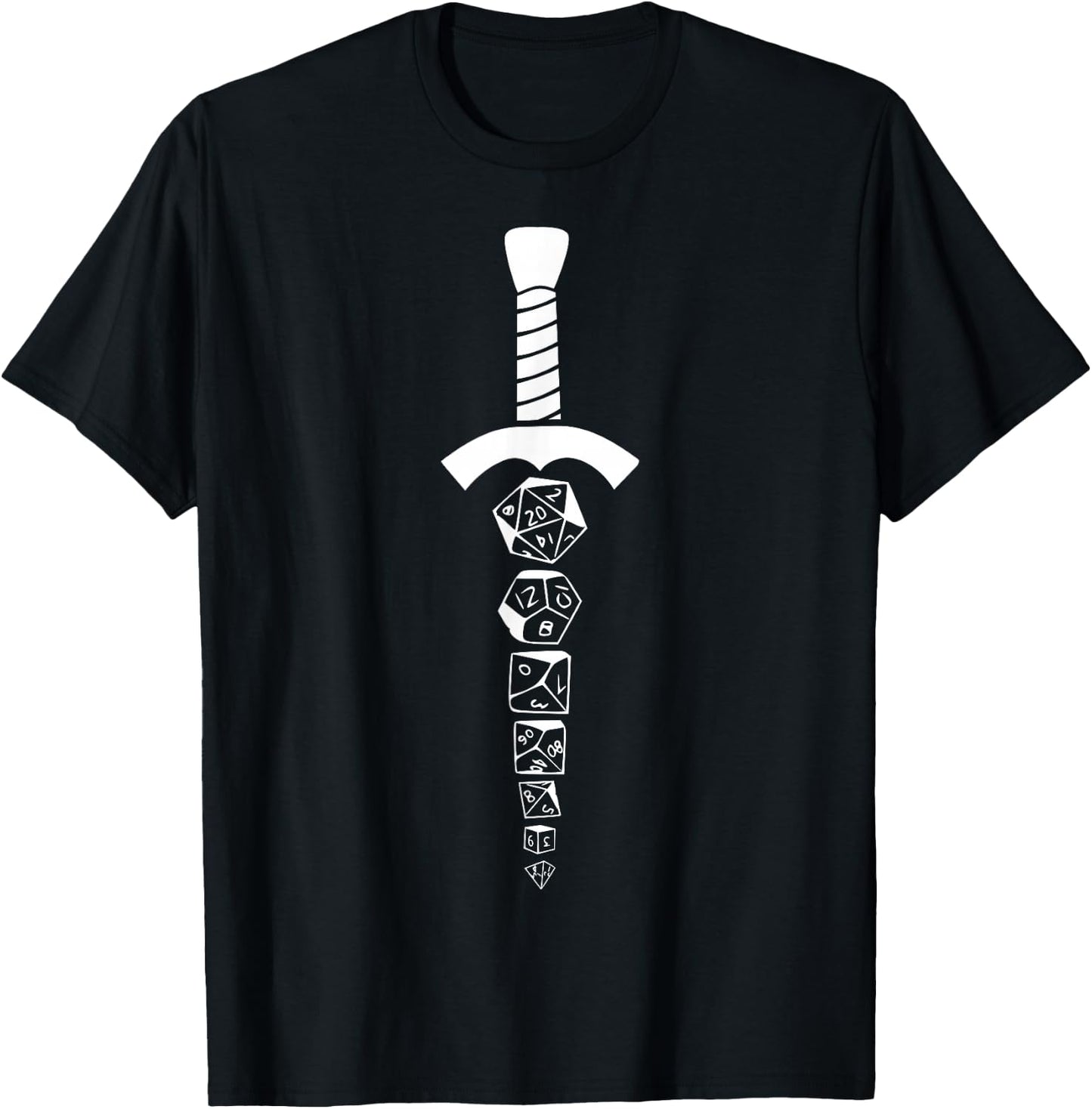 Dice Sword - Roleplaying RPG Tabletop Adventure Dice Roll T-Shirt - T-Shirt | Black