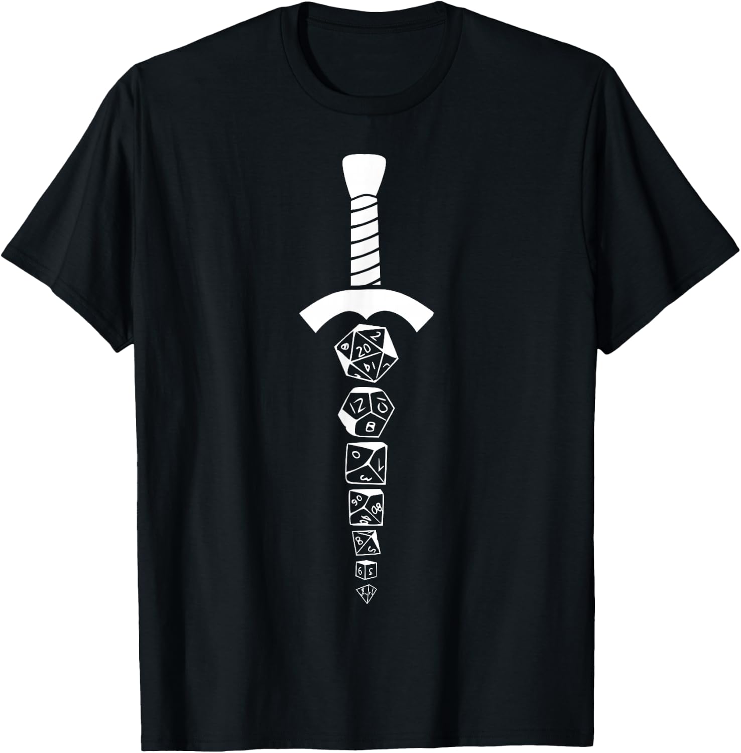 Dice Sword - Roleplaying RPG Tabletop Adventure Dice Roll T-Shirt - T-Shirt | Black