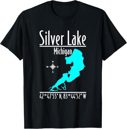 Modern Silver Lake - Michigan T-Shirt - T-Shirt | Black
