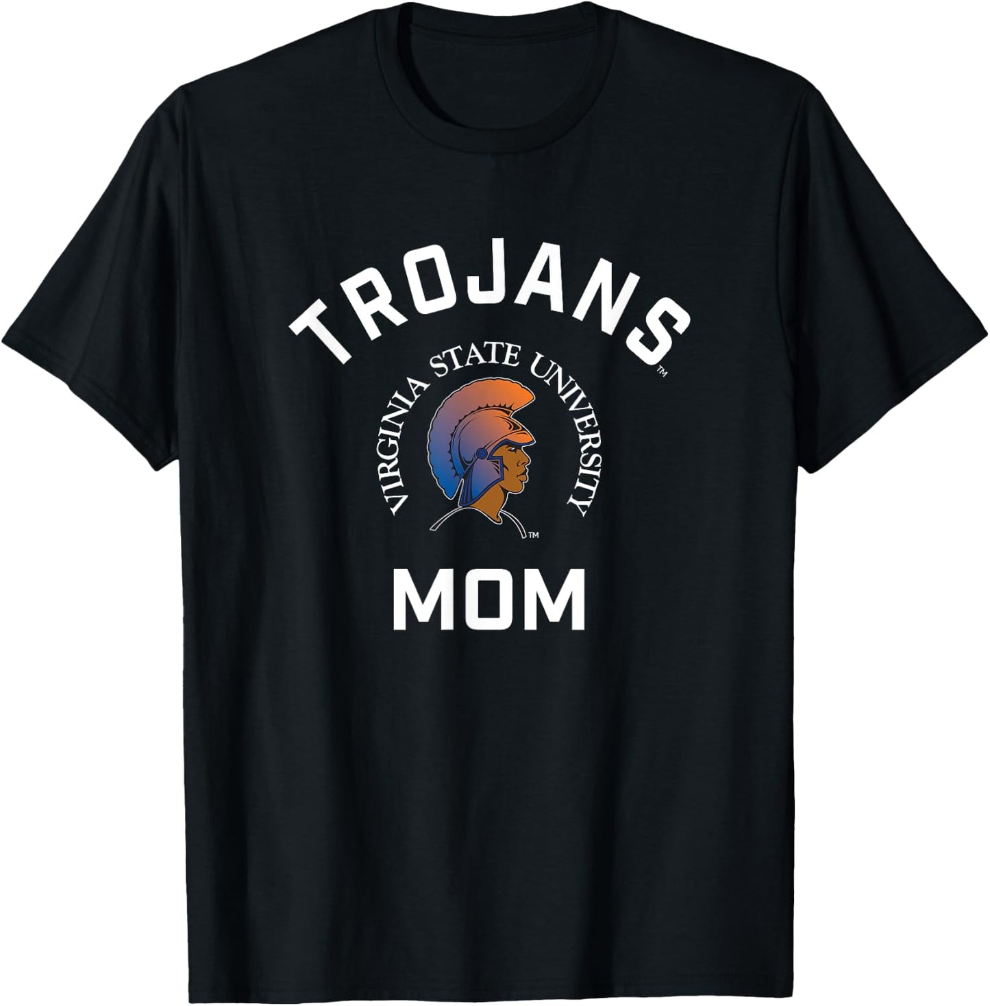 Virginia State University VSU Trojans Arched Mom T-Shirt - T-Shirt | Black