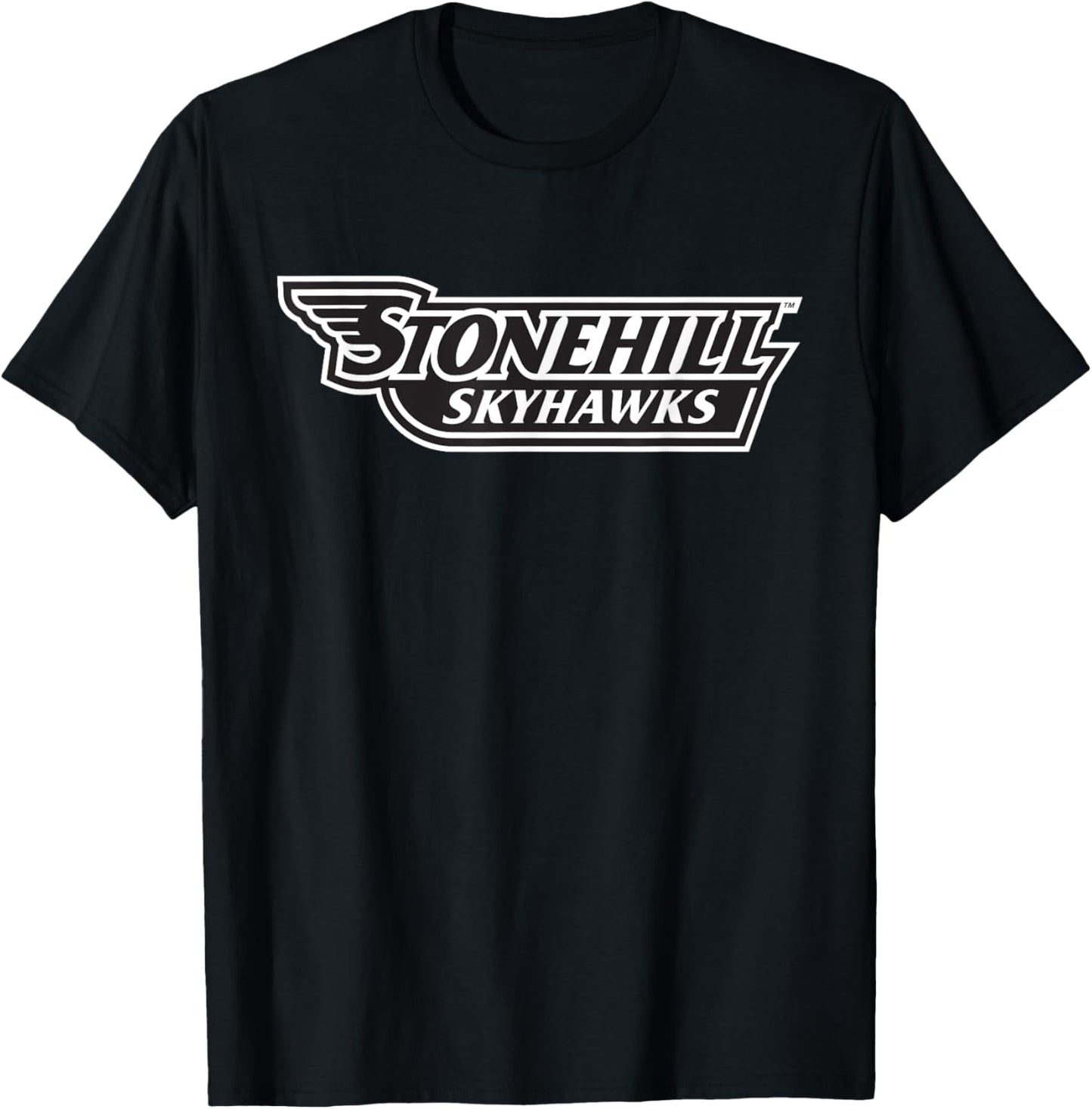 Stonehill College Skyhawks Text Logo T-Shirt - T-Shirt | Black