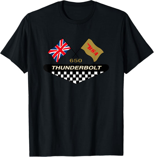 BSA Thunderbolt 650 Motorcycle Flag Decal T-Shirt - T-Shirt | Black
