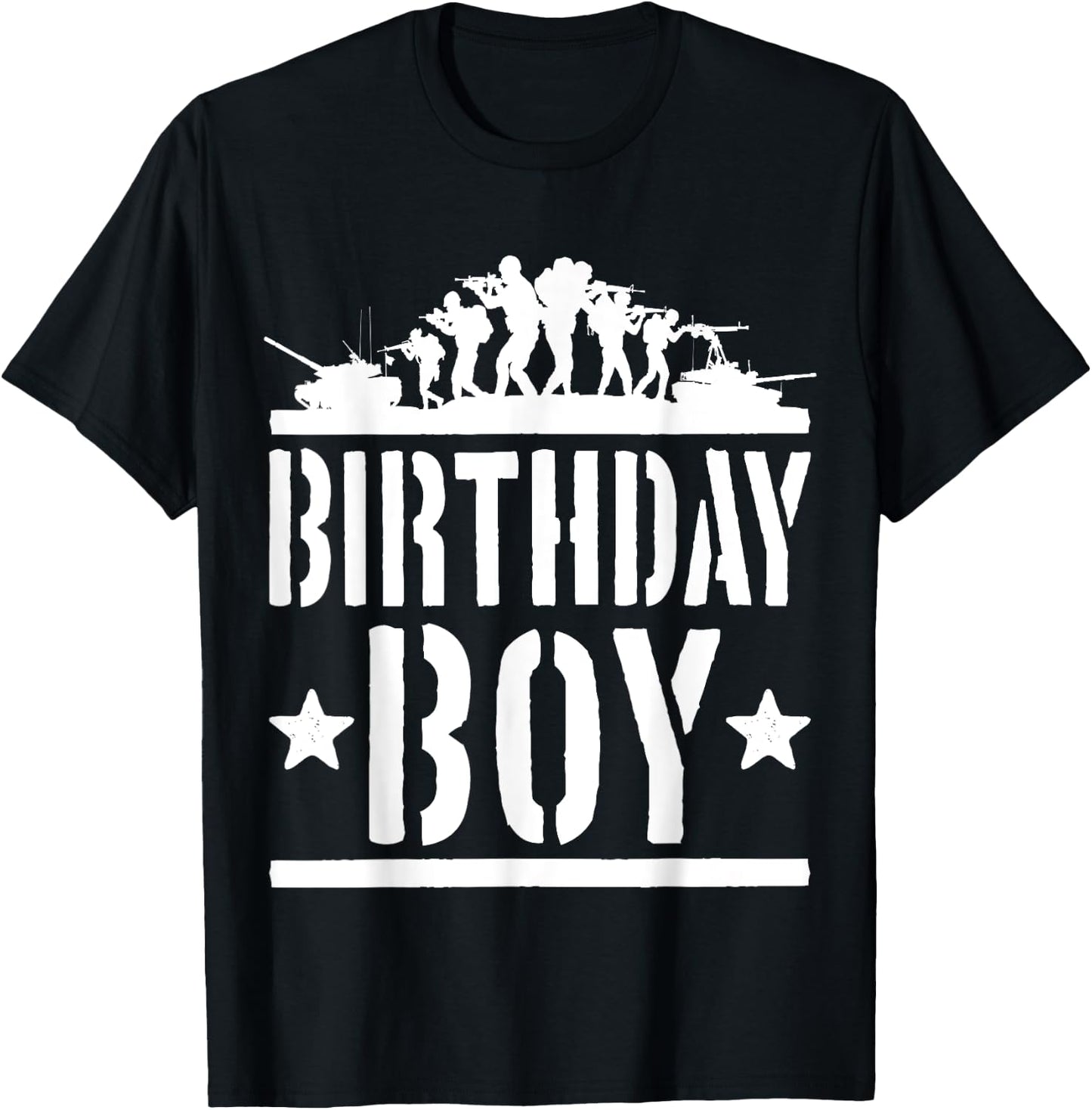 Birthday Boy Army Party Kids Present Military Fan Child T-Shirt - T-Shirt | Black