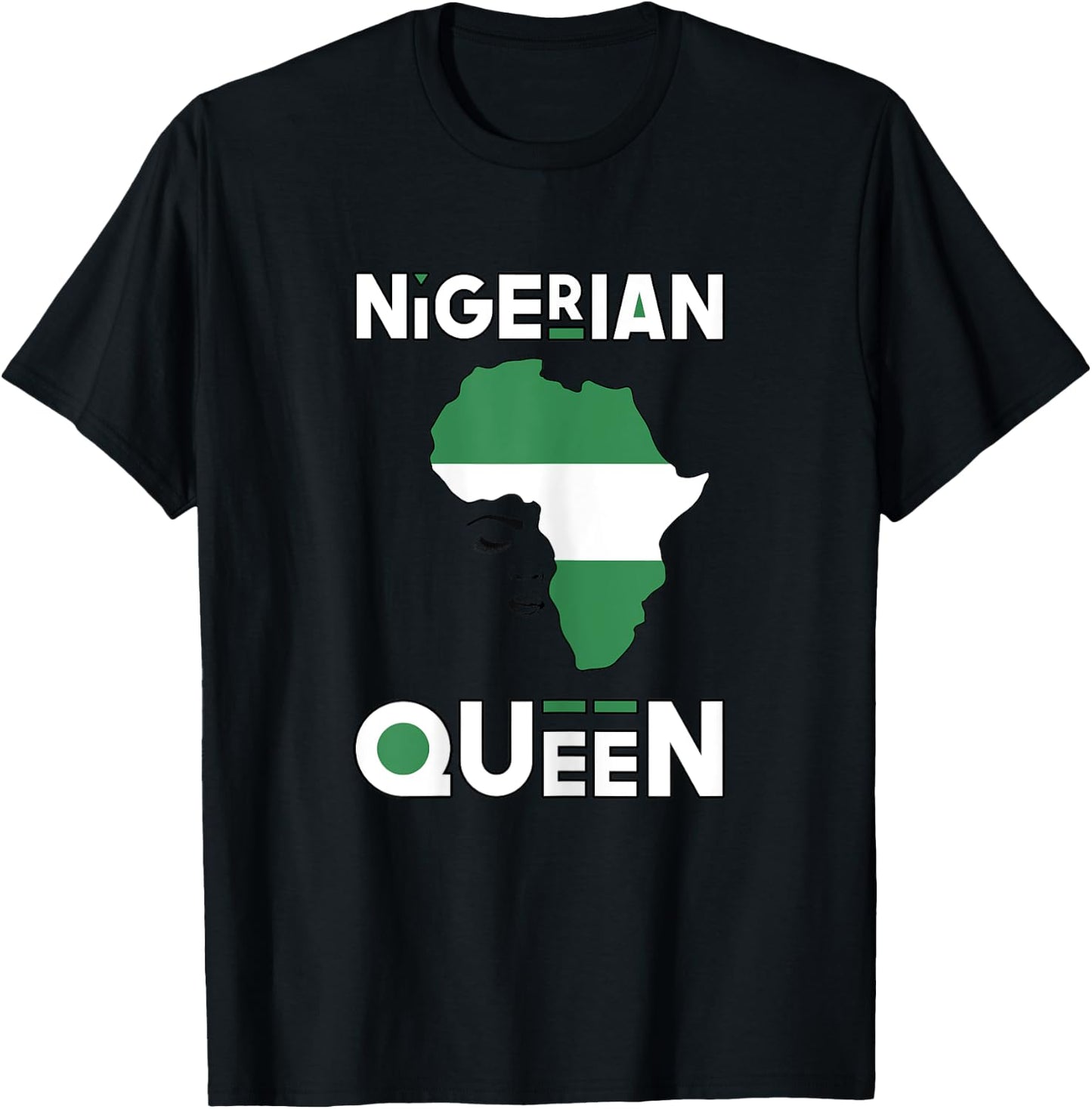 Nigerian Queen Shirt Nigeria Flag Africa Nigerian Pride T-Shirt - T-Shirt | Black