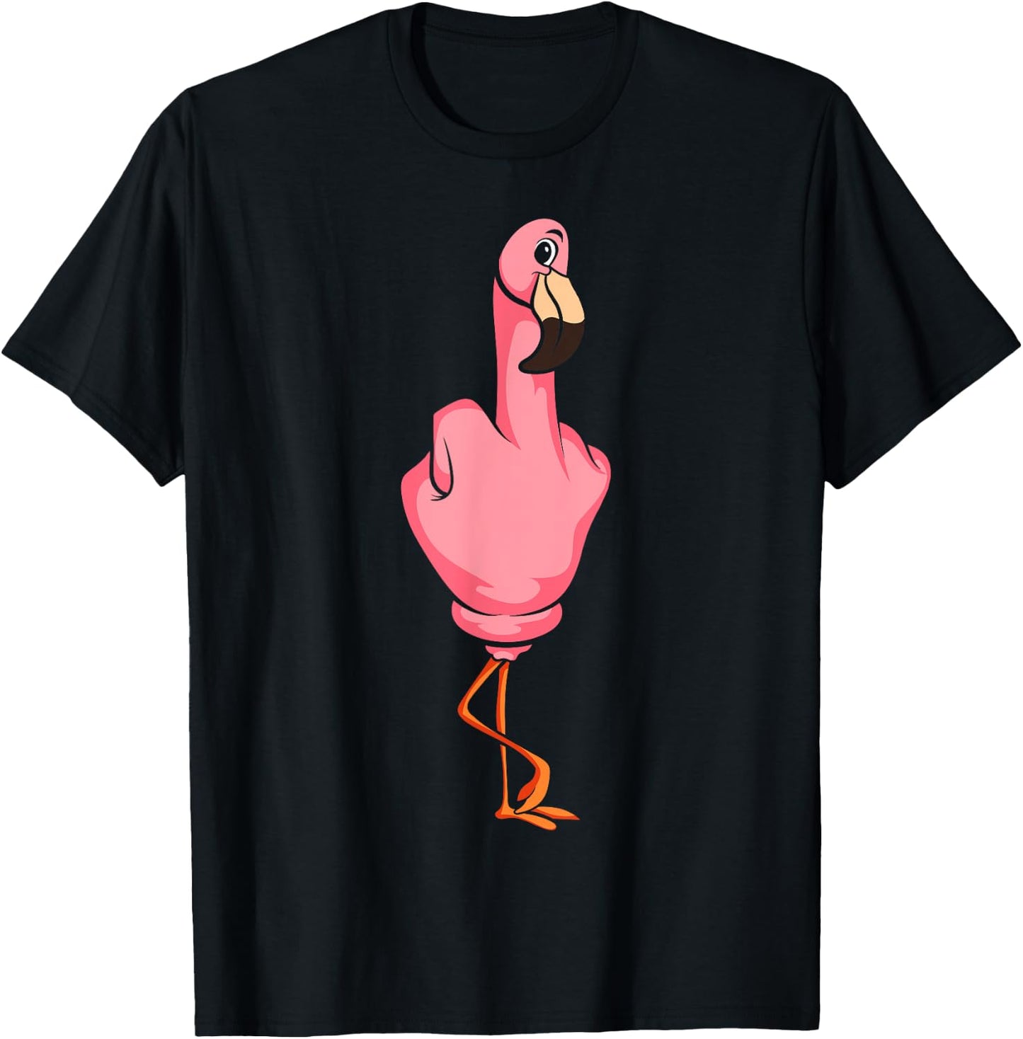Middle Finger Flamingo T-Shirt - T-Shirt | Black