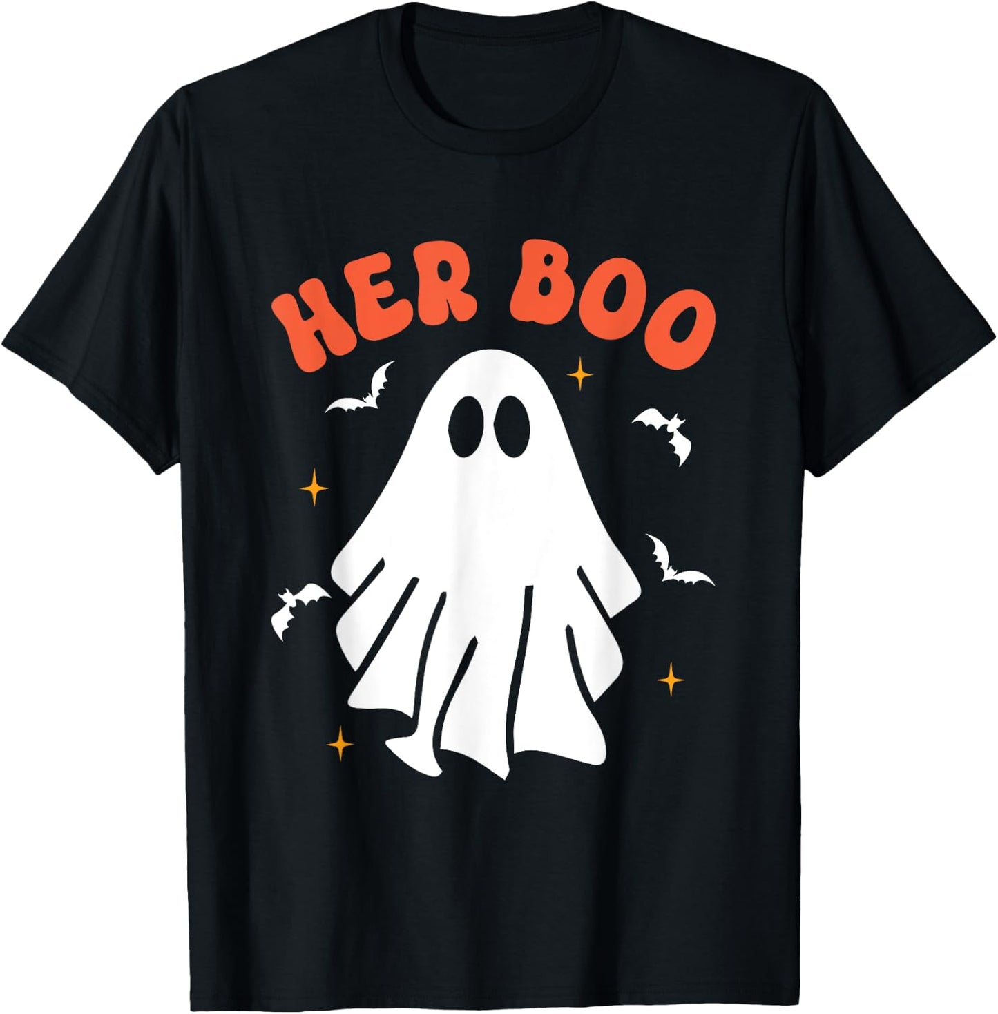 Her Boo & His Boo Funny Matching Halloween Pajama Couples T-Shirt - T-Shirt | Black