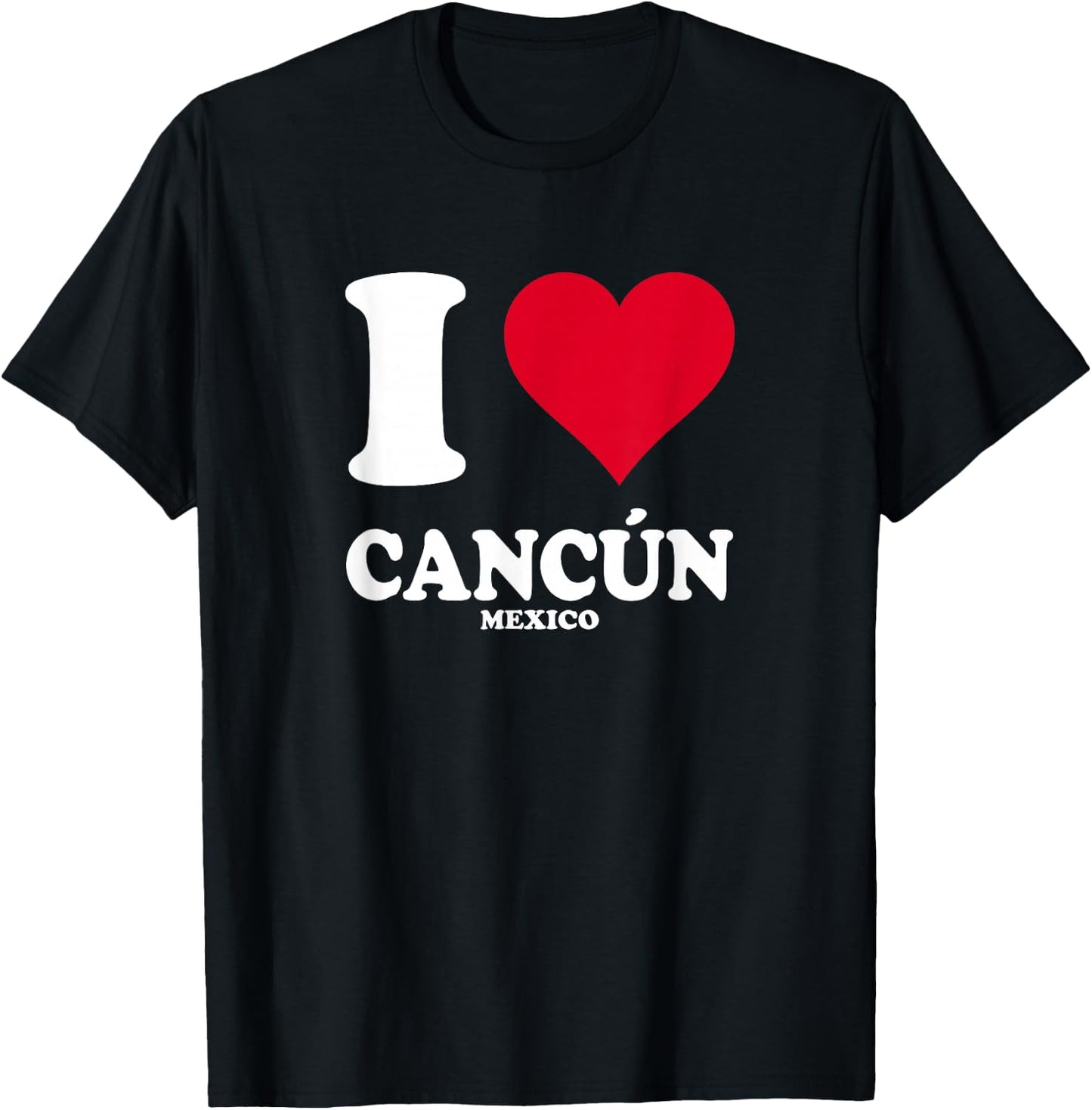 Red Heart I Love Cancun T-Shirt - T-Shirt | Black