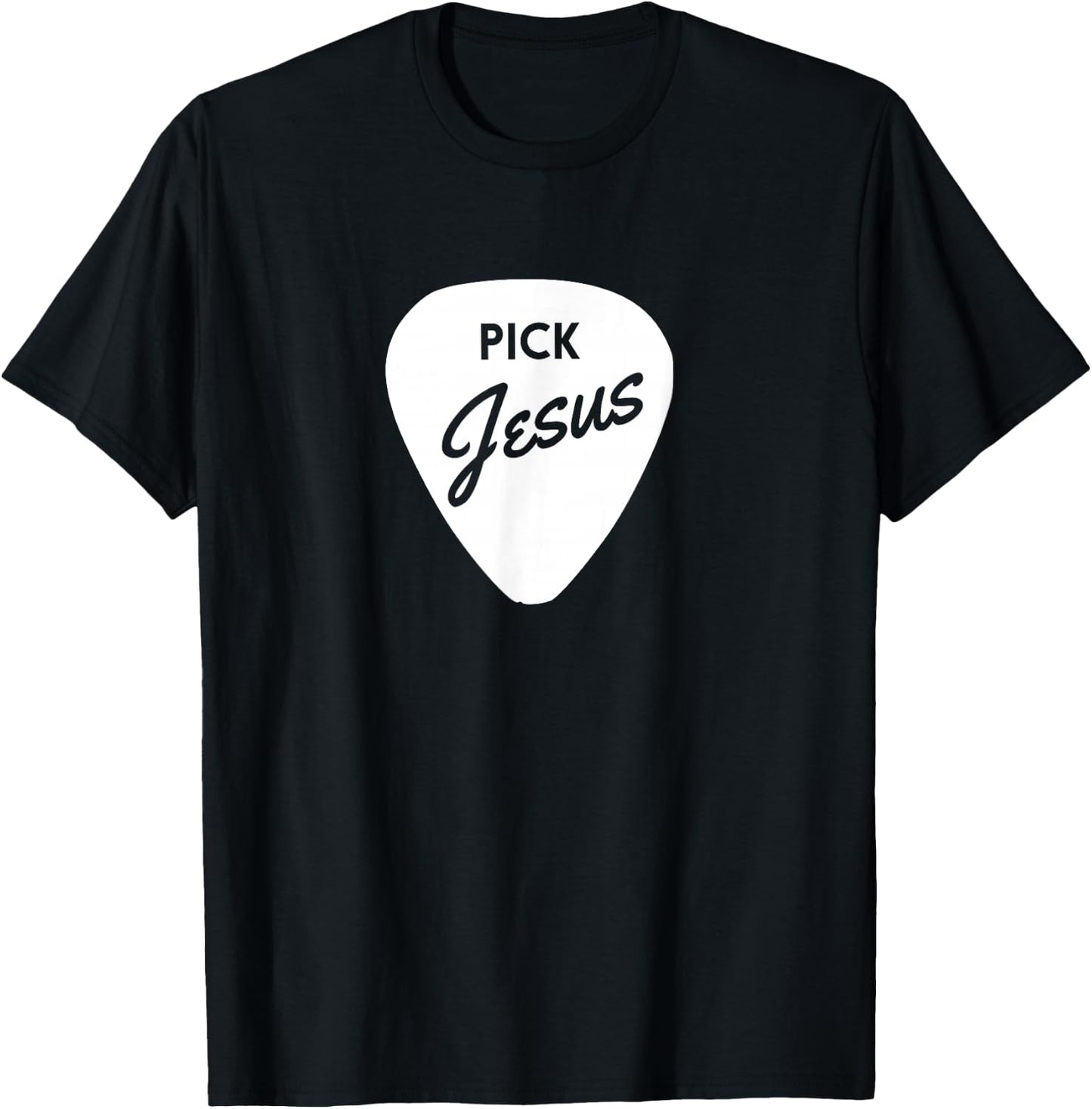 ChristianiTees: Guitar Pick Jesus T-Shirt - T-Shirt | Black