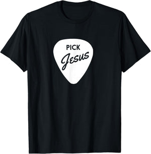 ChristianiTees: Guitar Pick Jesus T-Shirt - T-Shirt | Black