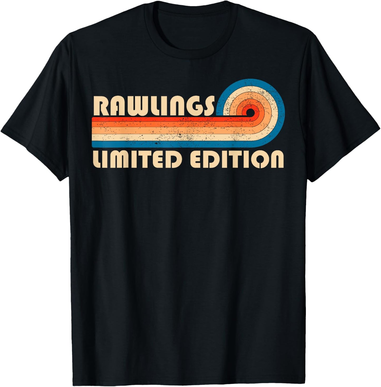 RAWLINGS Customized Last Name Gifts Matching Family Team -Adults Black Small Retro Vintage 80s 90s Birthday Reunion T-Shirt - T-Shirt | Black