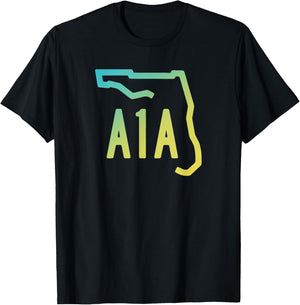 A1A Beachfront Avenue Atlantic Ocean T-Shirt - T-Shirt | Black