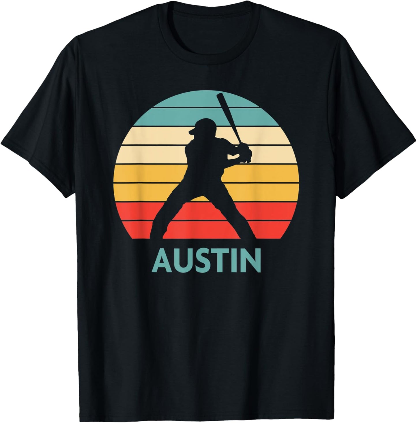 Austin Name Gift Personalized Baseball T-Shirt - T-Shirt | Black