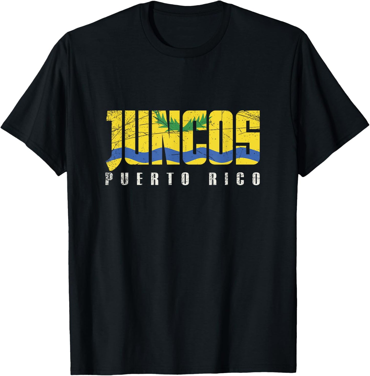 Juncos City in Puerto Rico, Juncos Flag T-Shirt - T-Shirt | Black