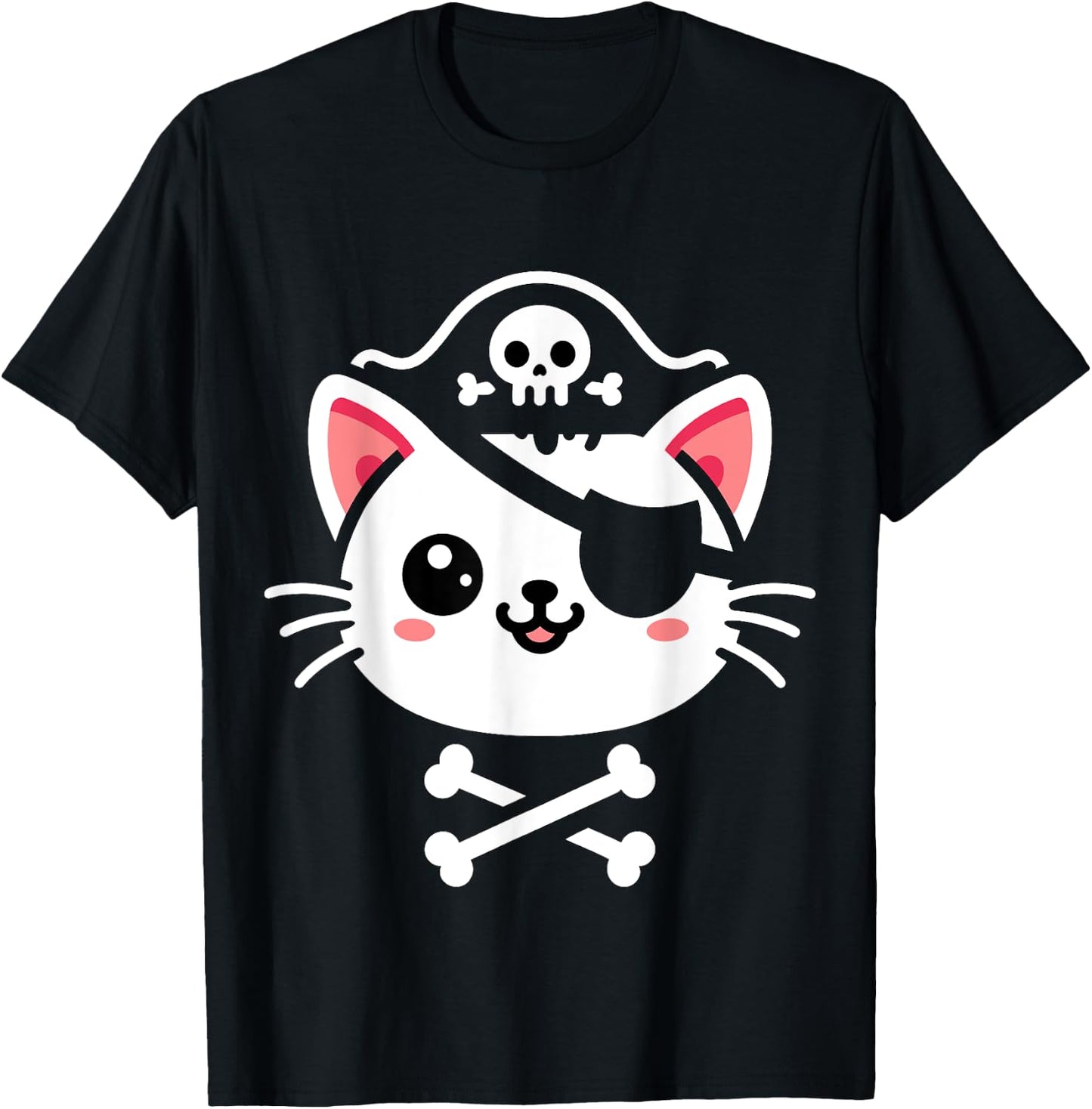 Pirate Cat Halloween Costume T-Shirt - T-Shirt | Black