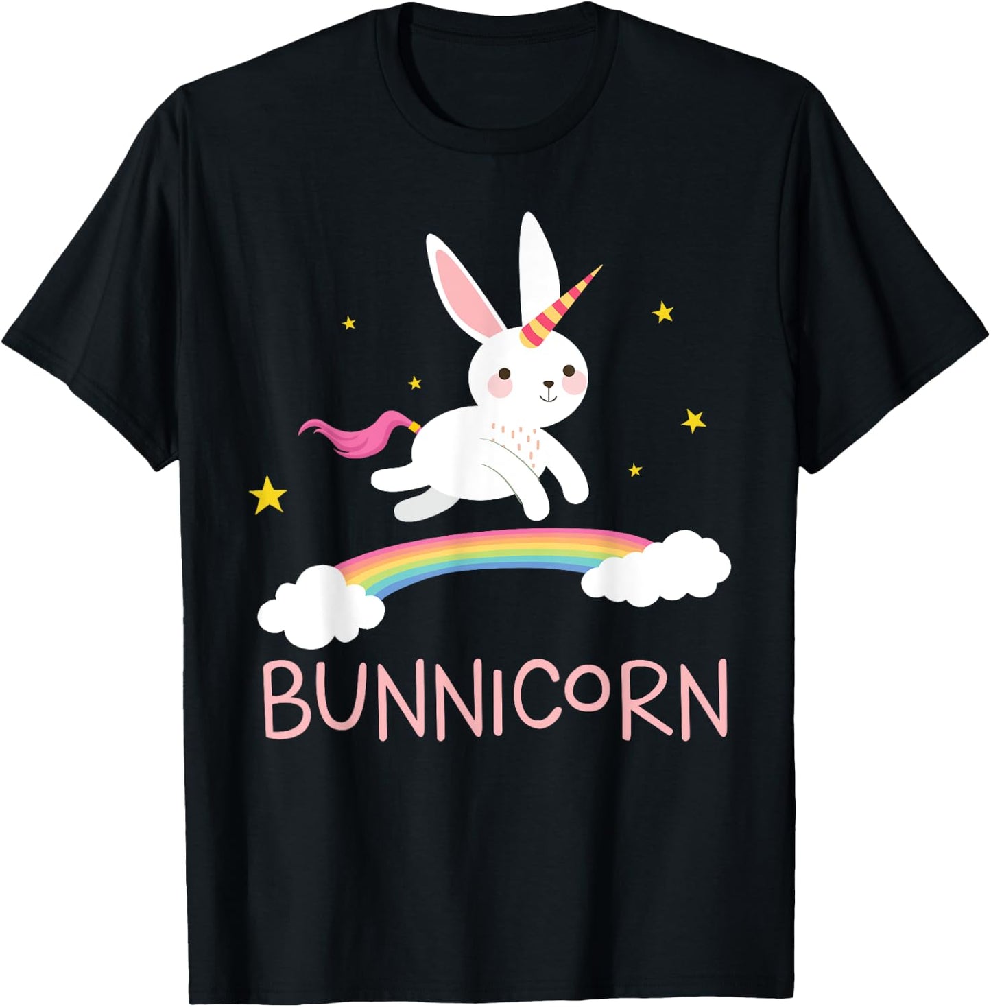 Unicorn Shirt Bunnicorn Bunny Rabbit Cute Men Women Kids T-Shirt - T-Shirt | Black