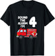 Sound Alarm I'm 4 Children 4. Birthday Fire Truck T-Shirt - T-Shirt | Black