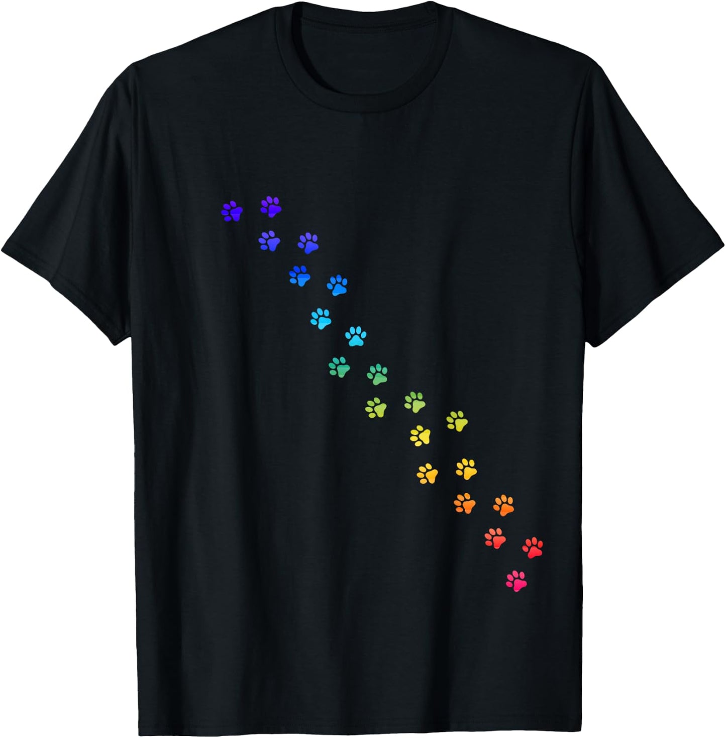 Rainbow dog paws for dog lovers and dog lovers T-Shirt - T-Shirt | Black