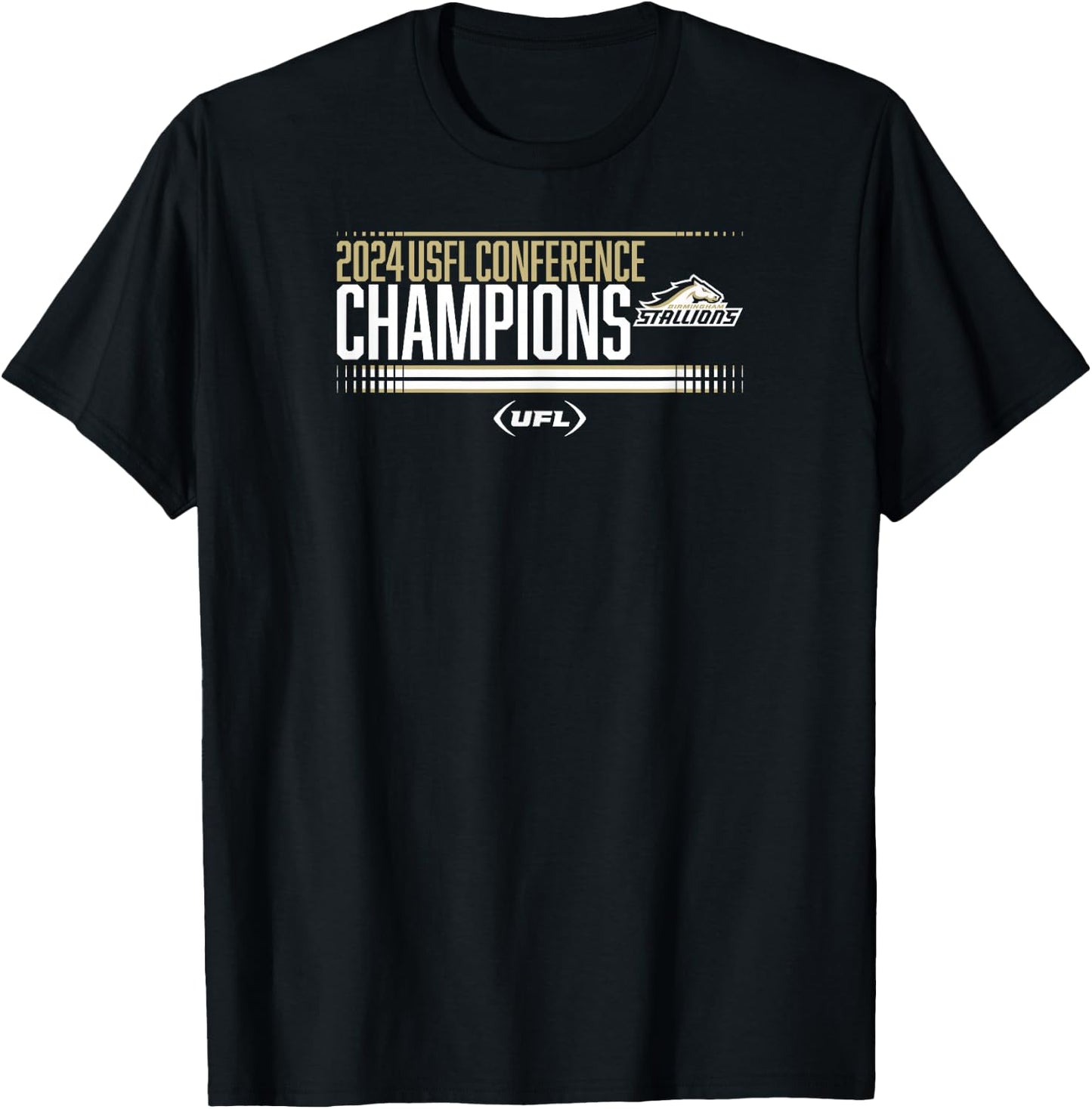 Birmingham Stallions - 2024 USFL Conference Champs - UFL T-Shirt - T-Shirt | Black