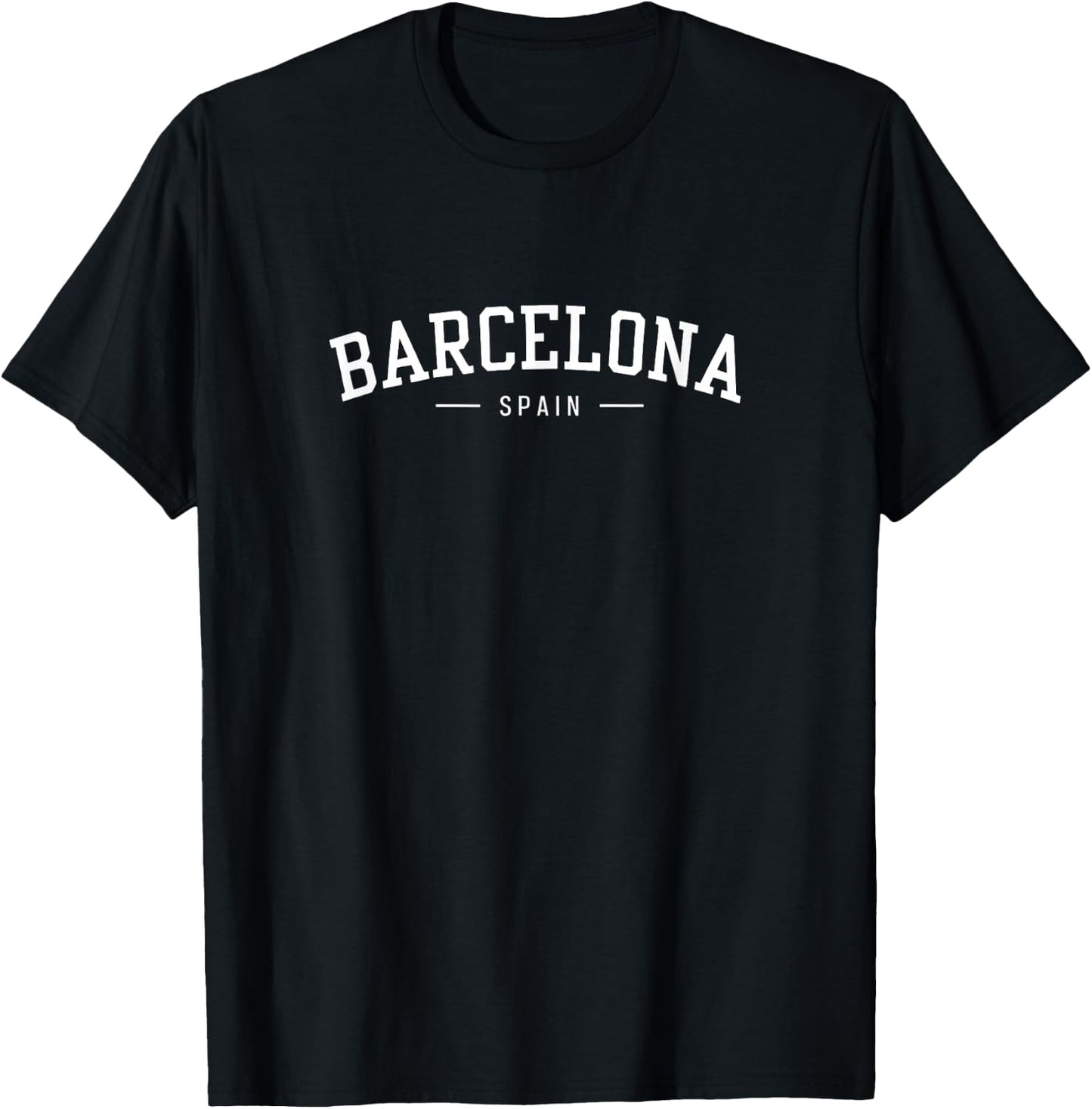 Barcelona Spain - College Style Vacation Souvenir T-Shirt - T-Shirt | Black