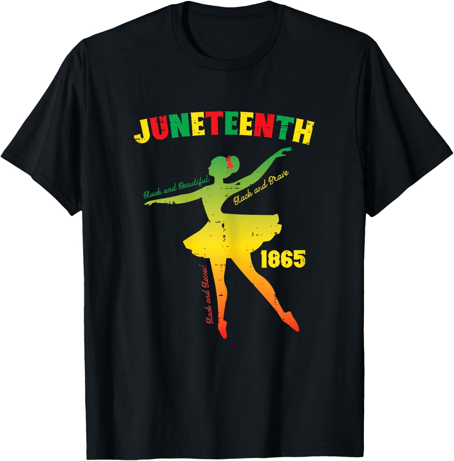 Juneteenth Ballerina Black Beautiful Ballet Girls Kids Women T-Shirt - T-Shirt | Black