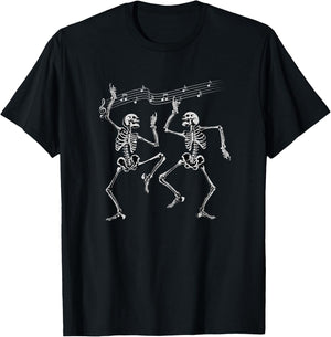 Funny Dancing Skeletons Clothing Men Women Cool Halloween T-Shirt - T-Shirt | Black