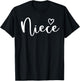Niece Gifts Heart Mother's Day Niece T-Shirt - T-Shirt | Black