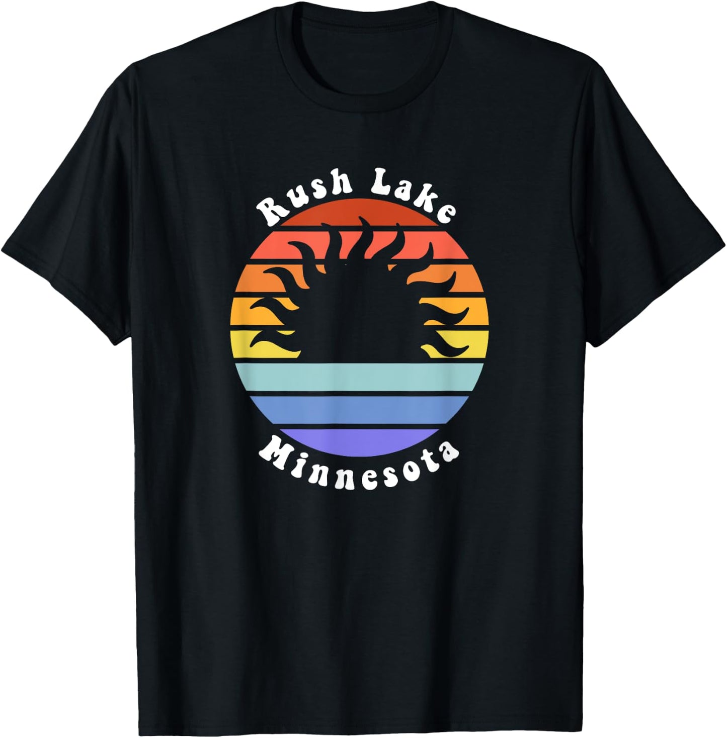 Rush Lake Minnesota MN Sunset Souvenir Vacation T-Shirt - T-Shirt | Black