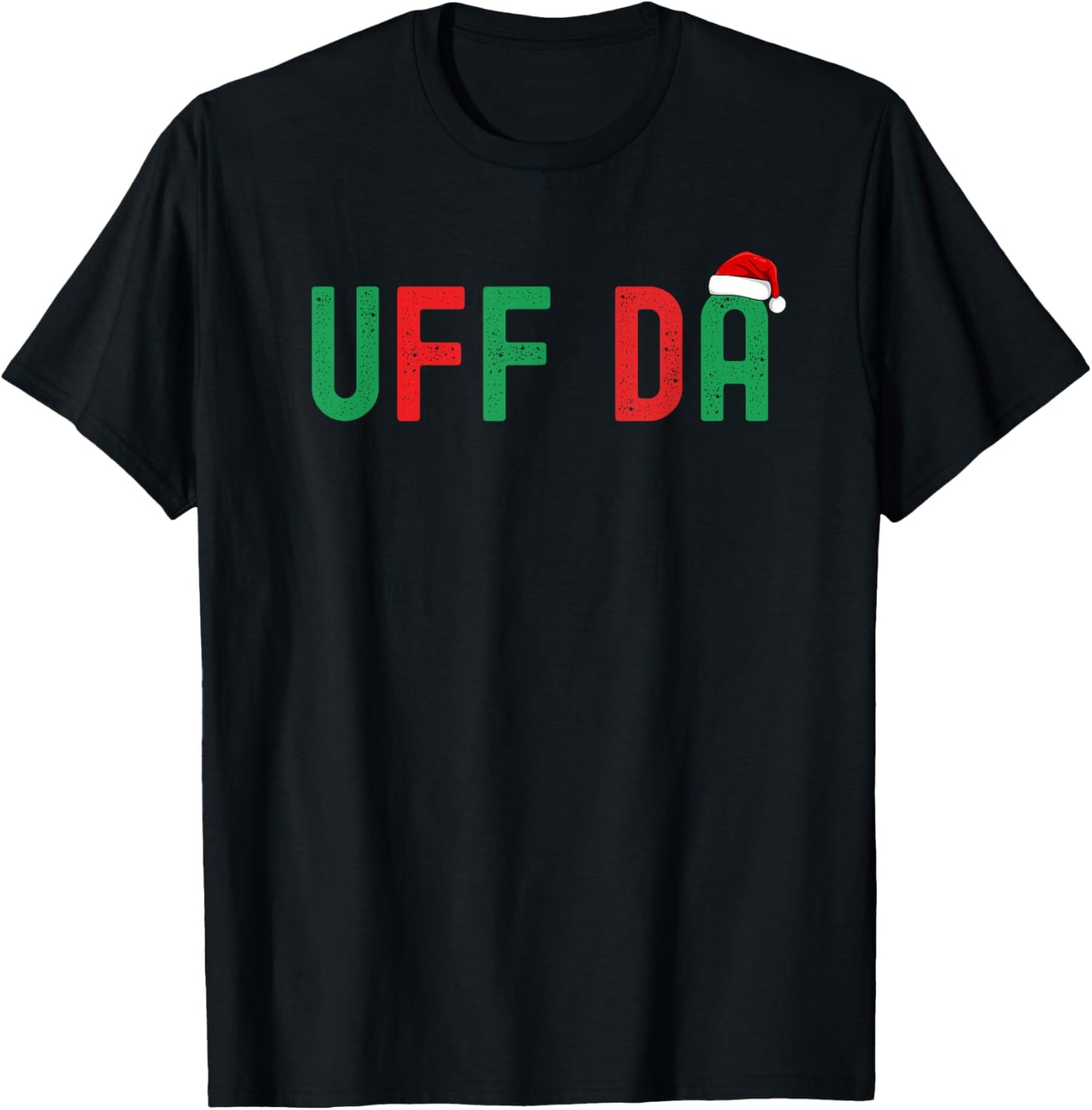 Uff Da. Funny Minnesota Midwestern Norwegian Christmas T-Shirt - T-Shirt | Black
