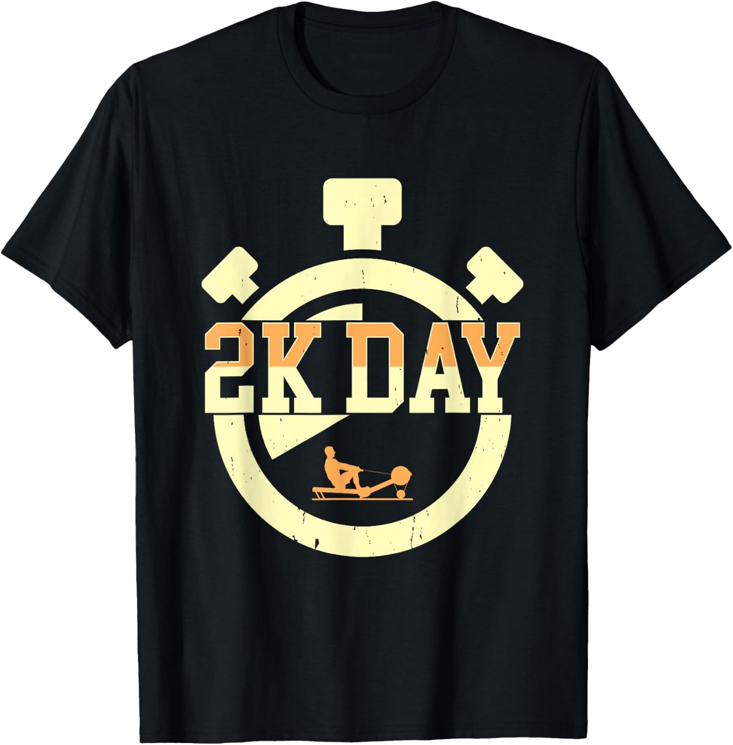 2K Day Rowing Machine Erg Workout Fitness Exercise Ergometer T-Shirt - T-Shirt | Black