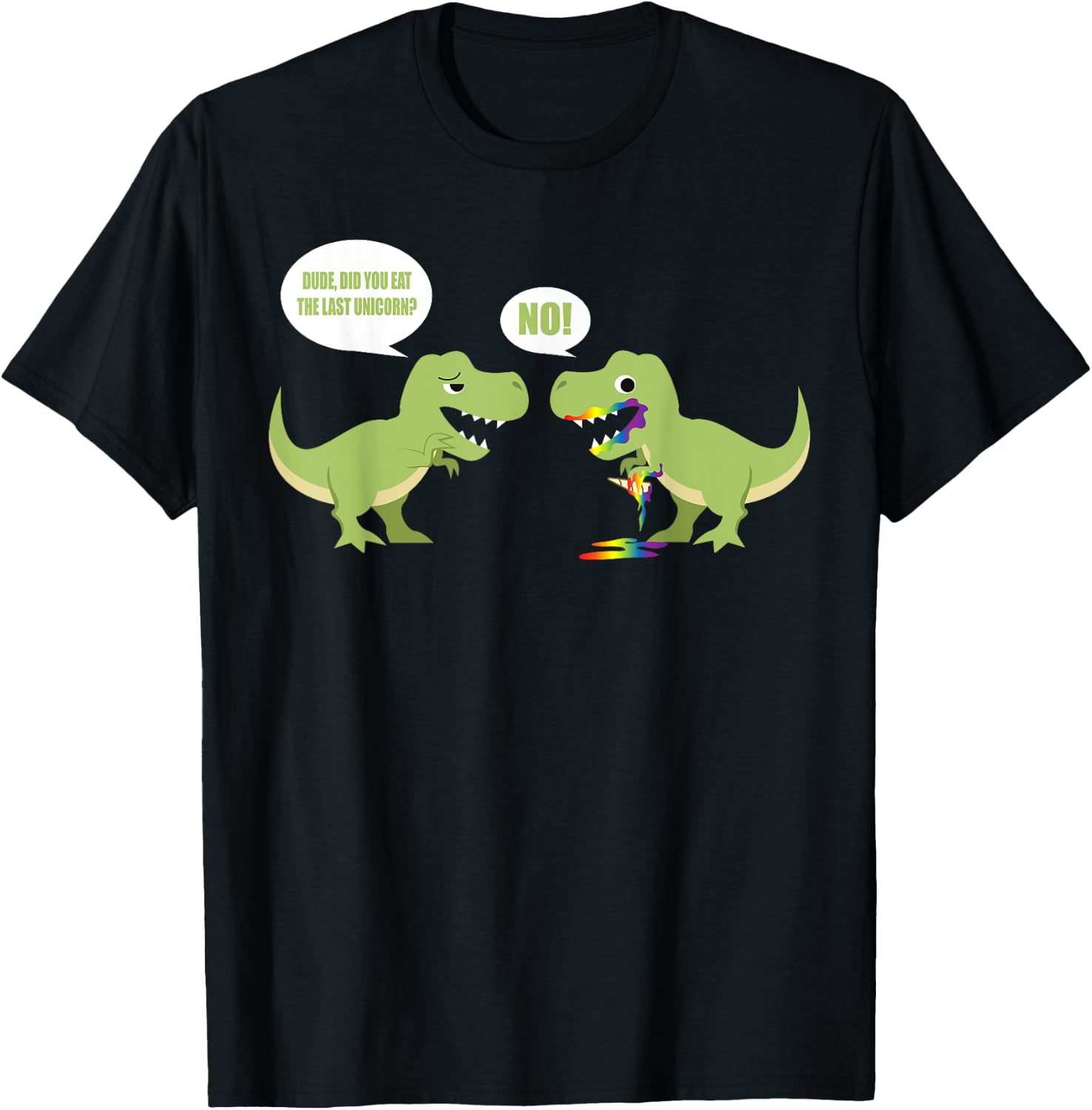 Cute Dude Did You Eat The Last Unicorn? No! Short Sleeve Gift T-Shirt - T-Shirt | Black