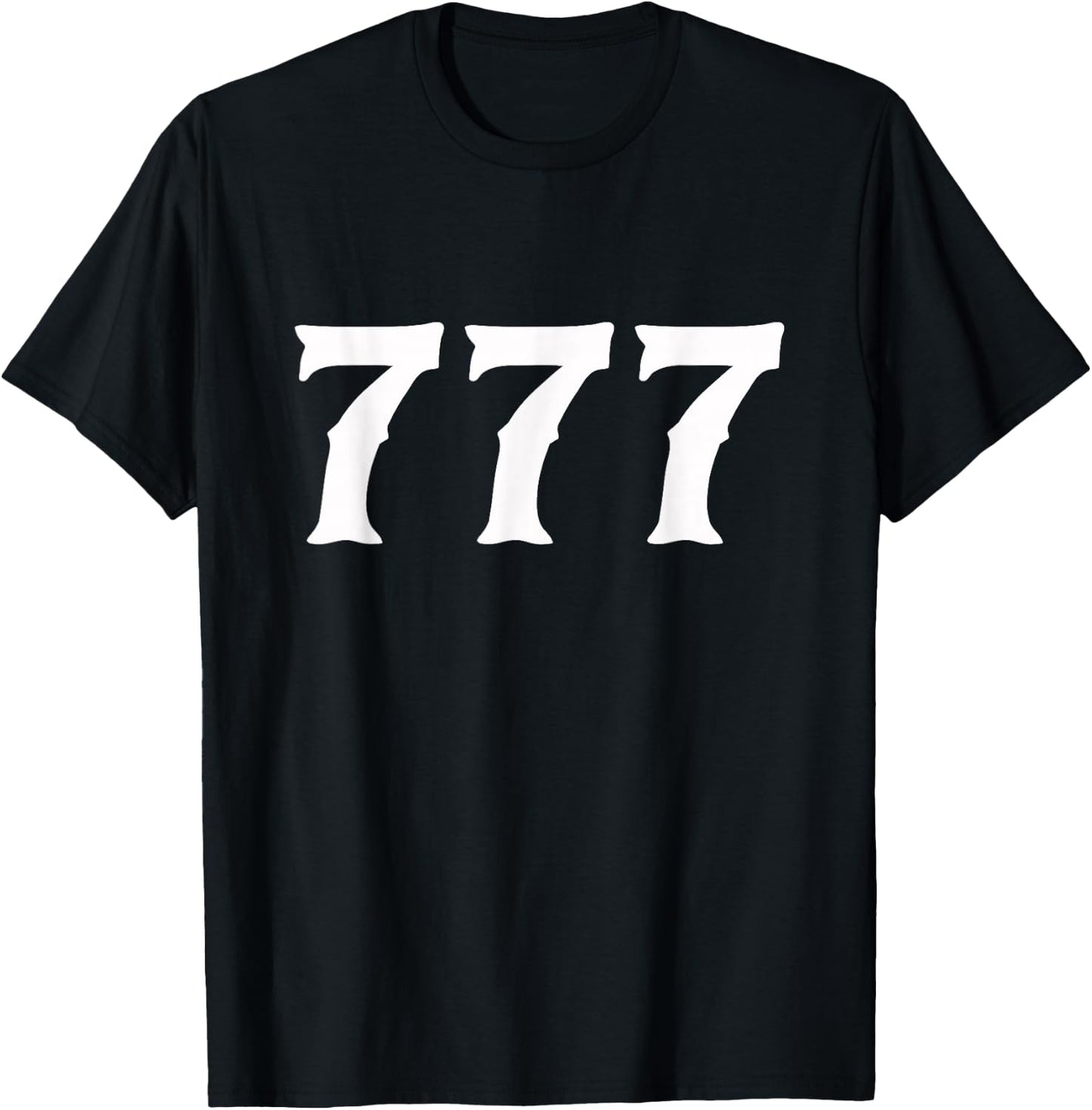 777 Numerology Spiritual Personal Number 777 Angel Number T-Shirt - T-Shirt | Black